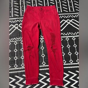 Red distressed jeans, Zeza b medium